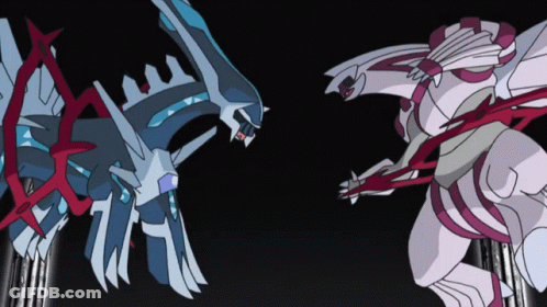 A Cartoon Drawing Of A Blue And White Pokemon Fighting Each Other GIF