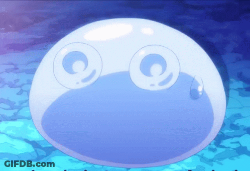 A Cartoon Drawing Of A Blue Ball With Two Eyes GIF