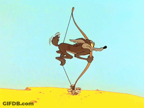 A Cartoon Drawing Of A Blue Circle With A Bow And Arrow GIF