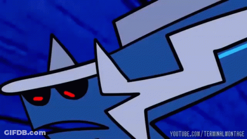 A Cartoon Drawing Of A Blue Lightning Bolt With Youtube.com/terminalmontage Written Underneath It GIF