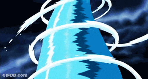 A Cartoon Drawing Of A Blue Swirl Of Water GIF