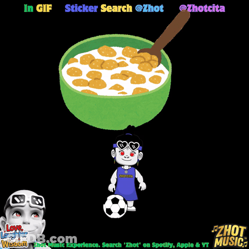 A Cartoon Drawing Of A Bowl Of Cereal With A Spoon In It GIF