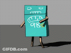 A Cartoon Drawing Of A Box That Says 98 % GIF