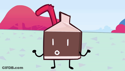 A Cartoon Drawing Of A Box With A Face And A Straw GIF