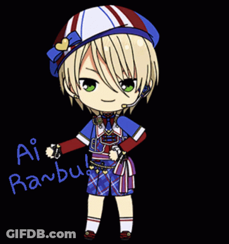 A Cartoon Drawing Of A Boy Holding A Heart Shaped Balloon With The Words Ai Rambut Written On The Bottom GIF