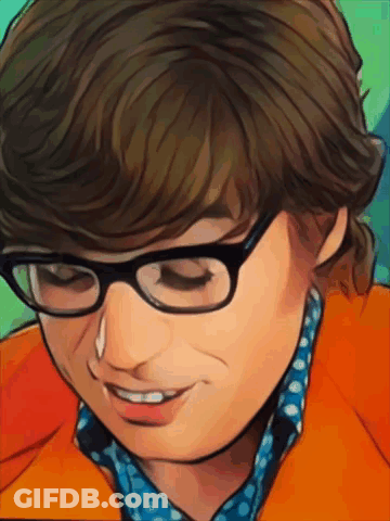 Cartoon Boy With Glasses And Polka Dot Shirt GIF