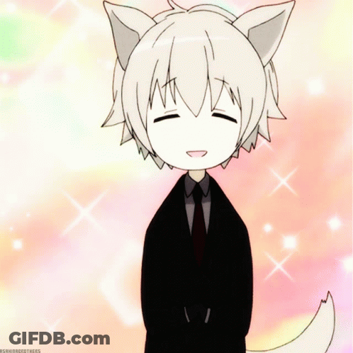 A Cartoon Drawing Of A Boy With A Cat Ear GIF