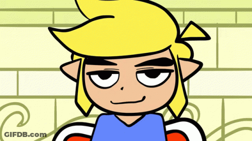 A Cartoon Drawing Of A Boy With A Triangle On His Head GIF