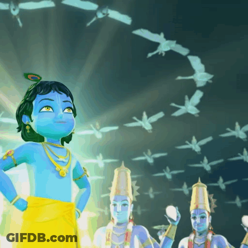 A Cartoon Drawing Of A Boy With Blue Hair GIF
