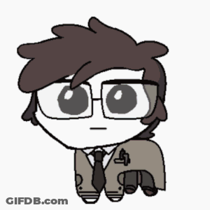 A Cartoon Drawing Of A Boy With Glasses And A Bunch Of Colored Pencils Coming Out Of His Mouth GIF