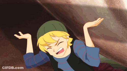 A Cartoon Drawing Of A Boy With His Arms Outstretched And A Watermark That Says Krabscrawler GIF