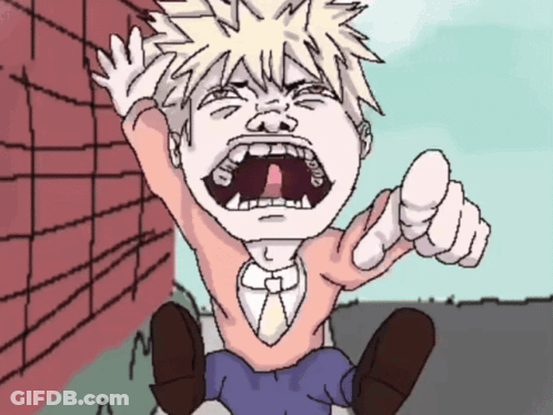 A Cartoon Drawing Of A Boy With His Mouth Open Pointing GIF