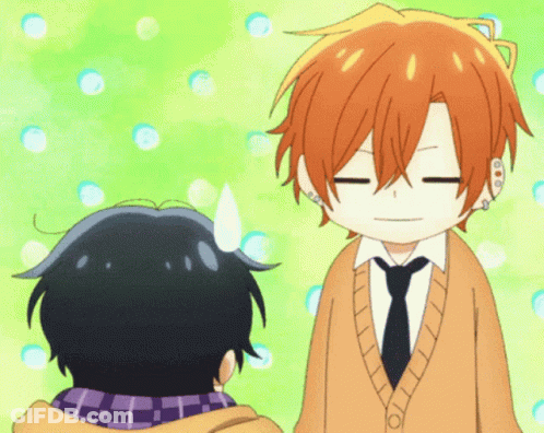 A Cartoon Drawing Of A Boy With Red Hair GIF