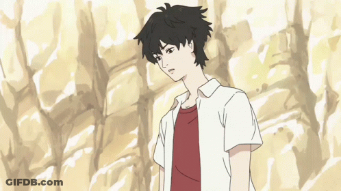 A Cartoon Drawing Of A Boy With Short Black Hair GIF