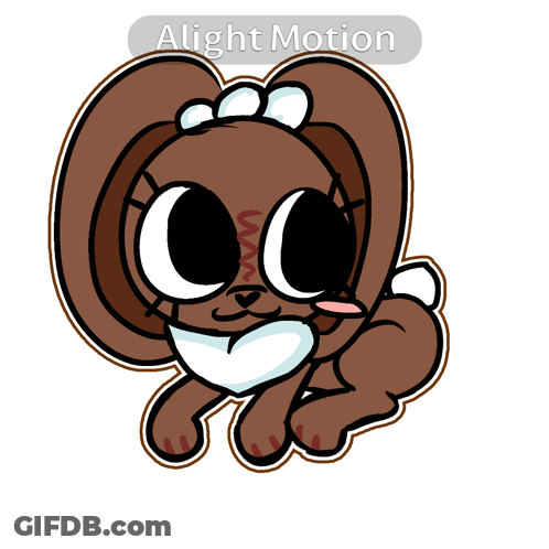 A Cartoon Drawing Of A Brown Rabbit With The Words Alight Motion Written Below It GIF
