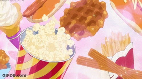 A Cartoon Drawing Of A Bucket Of Popcorn GIF