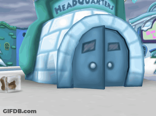 A Cartoon Drawing Of A Building With The Words Headquarters On It GIF