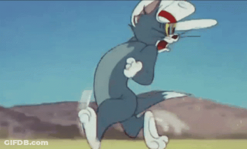 A Cartoon Drawing Of A Bull With Long Horns And Mountains In The Background GIF