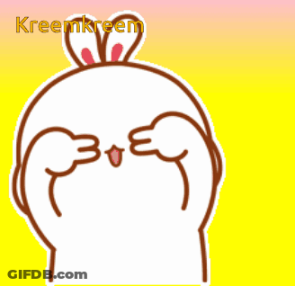 A Cartoon Drawing Of A Bunny With The Name Kreemkreem On The Bottom GIF