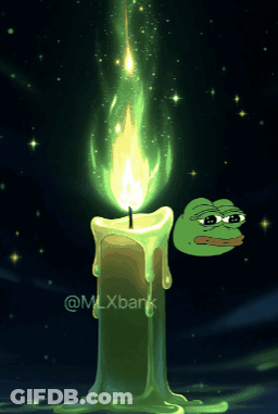 A Cartoon Drawing Of A Candle With A Frog On It GIF