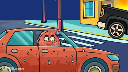 Car With Face On Driver's Door GIF