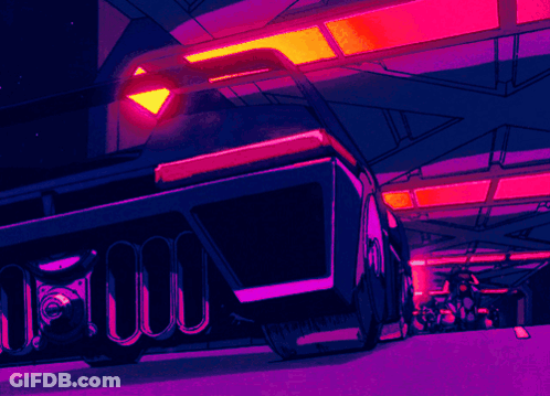 A Cartoon Drawing Of A Car With The Letter U On The Back GIF