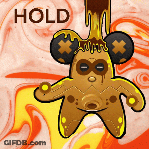 A Cartoon Drawing Of A Cartoon Character With The Word Hold Above It GIF