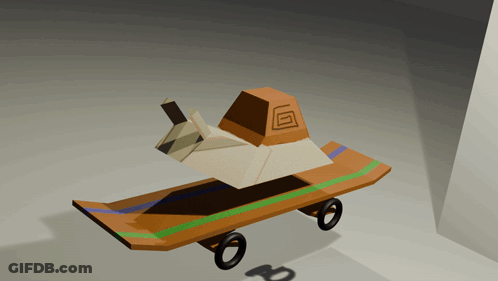 A Cartoon Drawing Of A Cat On A Skateboard With A G On Its Head GIF