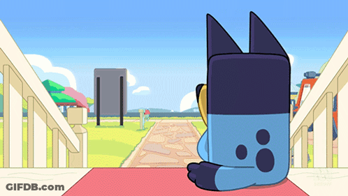 A Cartoon Drawing Of A Cat Sitting On A Red Carpet In A Park GIF
