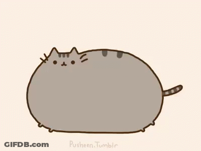 A Cartoon Drawing Of A Cat That Looks Like A Circle . GIF