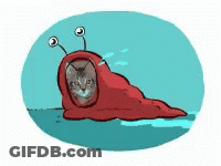 A Cartoon Drawing Of A Cat Wearing A Clock GIF