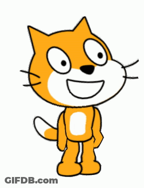 A Cartoon Drawing Of A Cat With A Big Smile On Its Face GIF