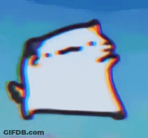 A Cartoon Drawing Of A Cat With A Blue Background GIF