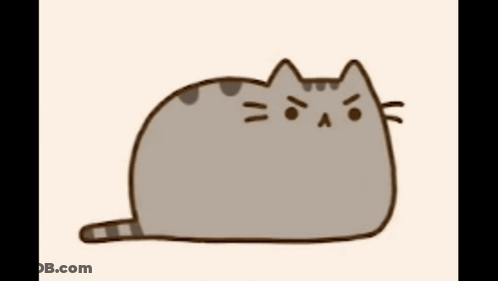 A Cartoon Drawing Of A Cat With An Angry Look On Its Face GIF