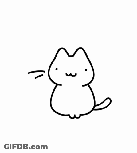 A Cartoon Drawing Of A Cat With Its Tongue Out GIF