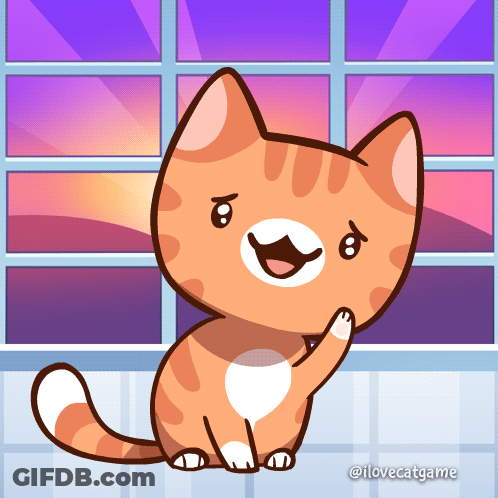 A Cartoon Drawing Of A Cat With The Name Ilovecatgame Written Below It GIF