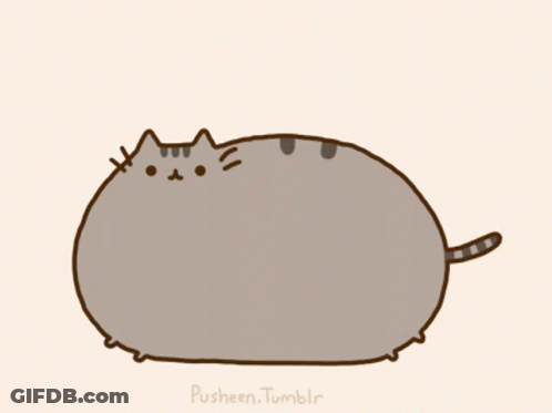 A Cartoon Drawing Of A Cat With The Name Pusheen Tumblr On The Bottom GIF