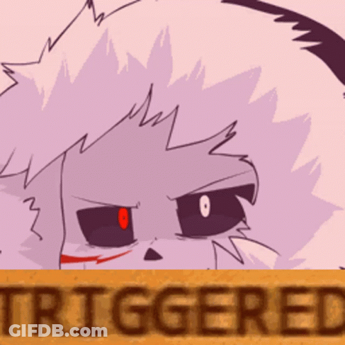 A Cartoon Drawing Of A Cat With The Word Triggered In The Bottom Right Corner GIF