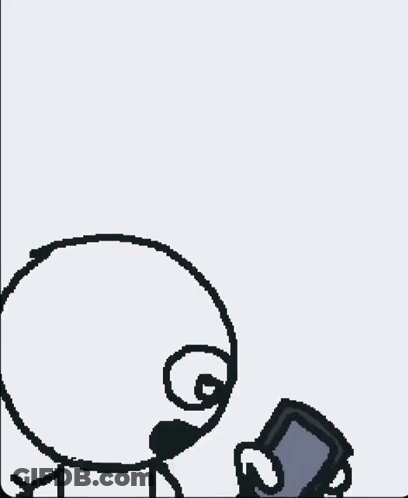 A Cartoon Drawing Of A Cell Phone With The Name Tom Holliday On It GIF
