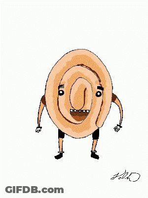 A Cartoon Drawing Of A Cinnamon Roll With Arms And Legs And The Letters J On The Bottom GIF