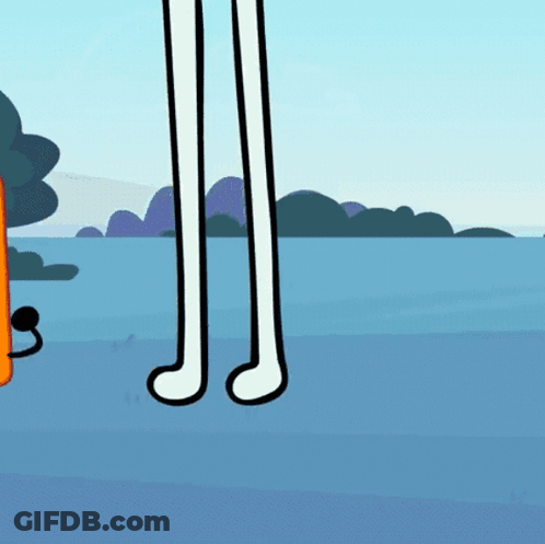 A Cartoon Drawing Of A Circle With A Face And Arms GIF