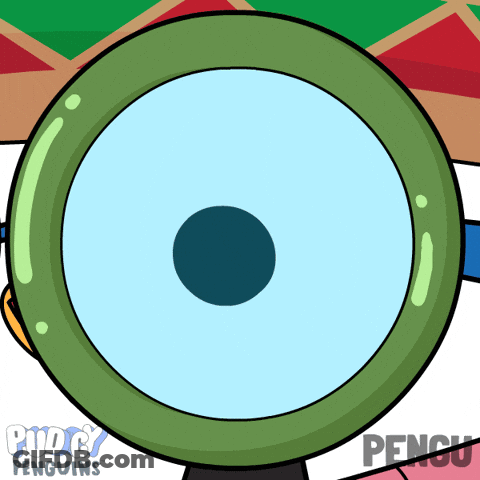 A Cartoon Drawing Of A Circle With The Words Pudgy Penguins Written Below It GIF