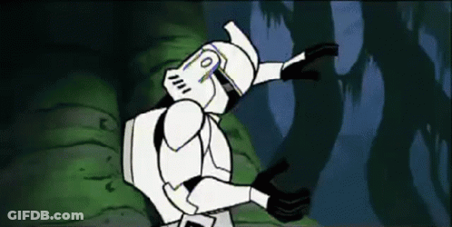 A Cartoon Drawing Of A Clone Trooper Standing In A Forest . GIF