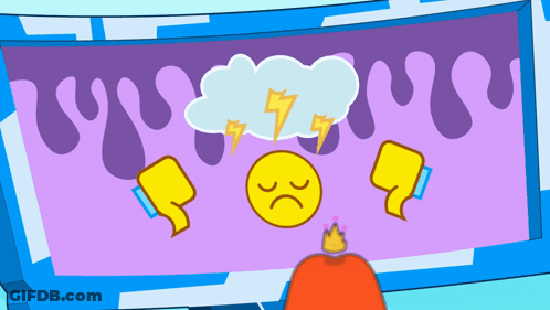 Cartoon Cloud With Lightning Bolts GIF