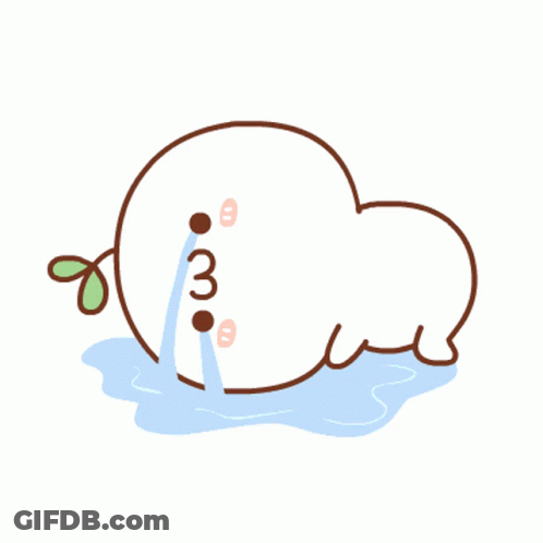 A Cartoon Drawing Of A Cloud With Tears Coming Out Of It 'S Eyes GIF
