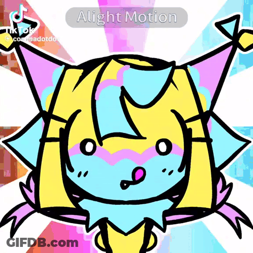 A Cartoon Drawing Of A Colorful Animal With The Words Alight Motion On The Bottom GIF