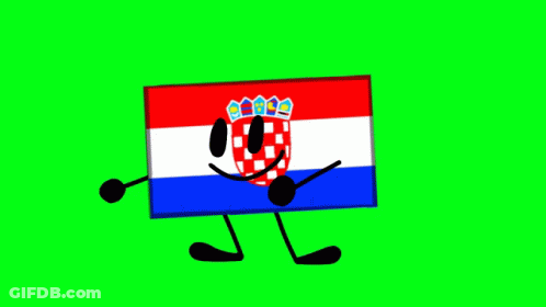 A Cartoon Drawing Of A Croatian Flag With A Smile On Its Face GIF