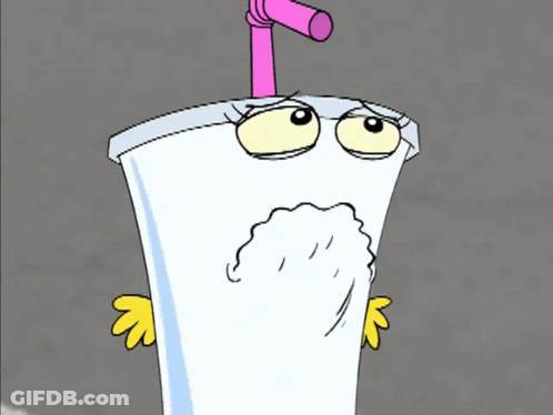 Cartoon Cup With Pink Straw GIF