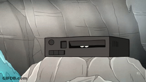 A Cartoon Drawing Of A Device With A Face On It GIF