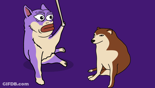 A Cartoon Drawing Of A Dog And A Cat With The Word Bank Above The Dog GIF